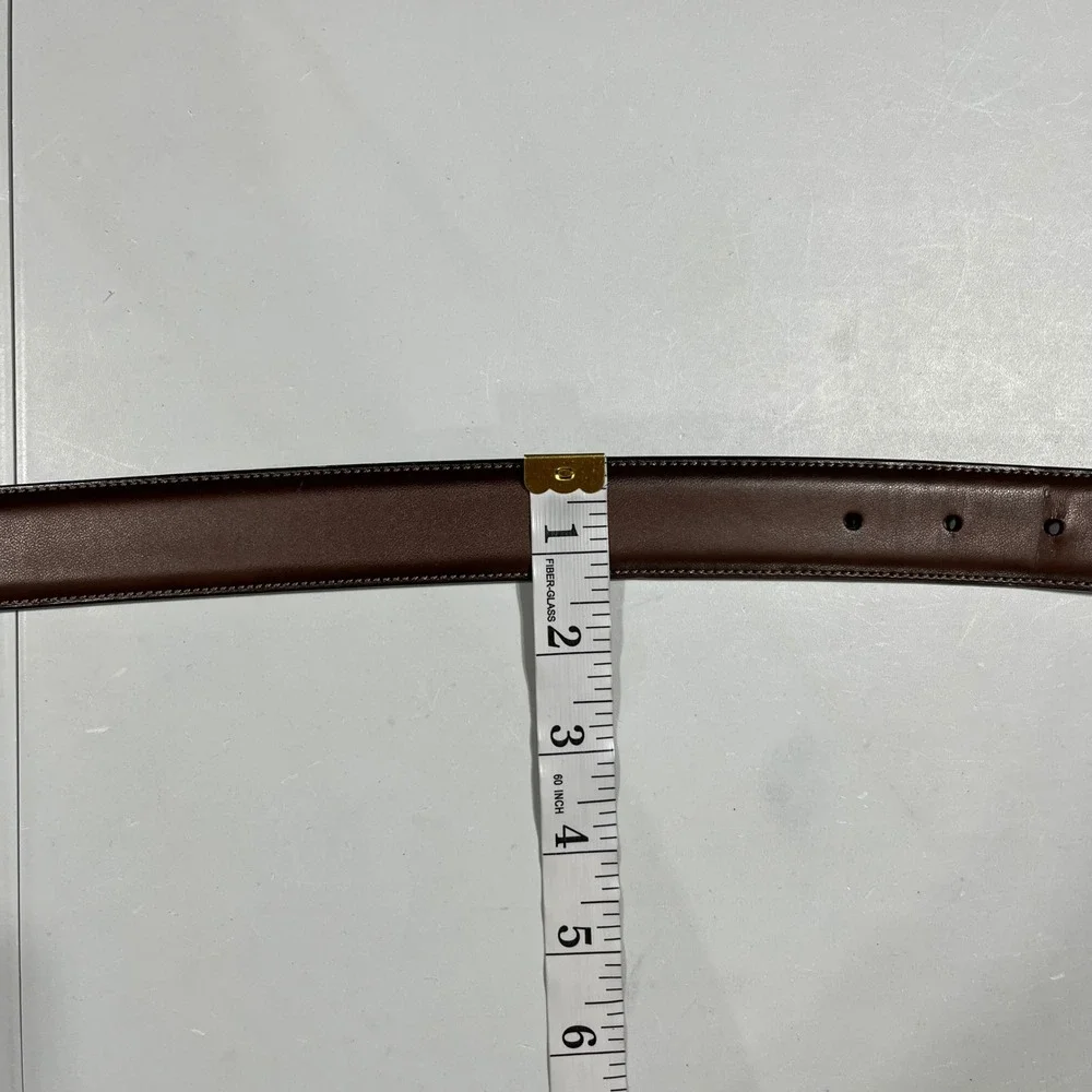 Perry Ellis Old Money Staple Mens Brown Leather Dress Belt Size 40 Modern Office